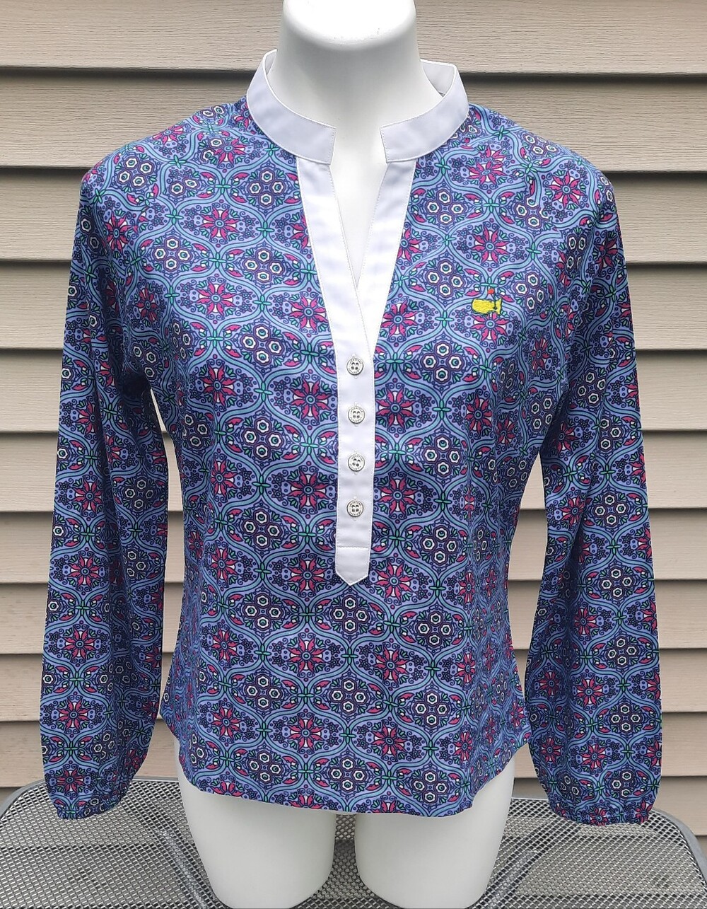 Peter Millar masters Button V Neck Pullover Women's Redbud